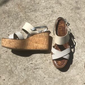 Sam Edelman wedge cork platforms